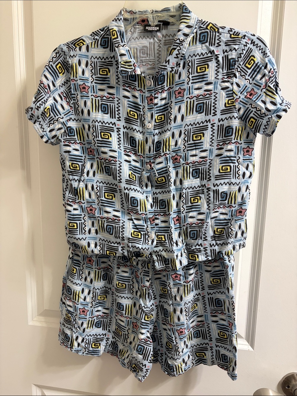 Stranger Things Geometric Short Pajama Set - Kids